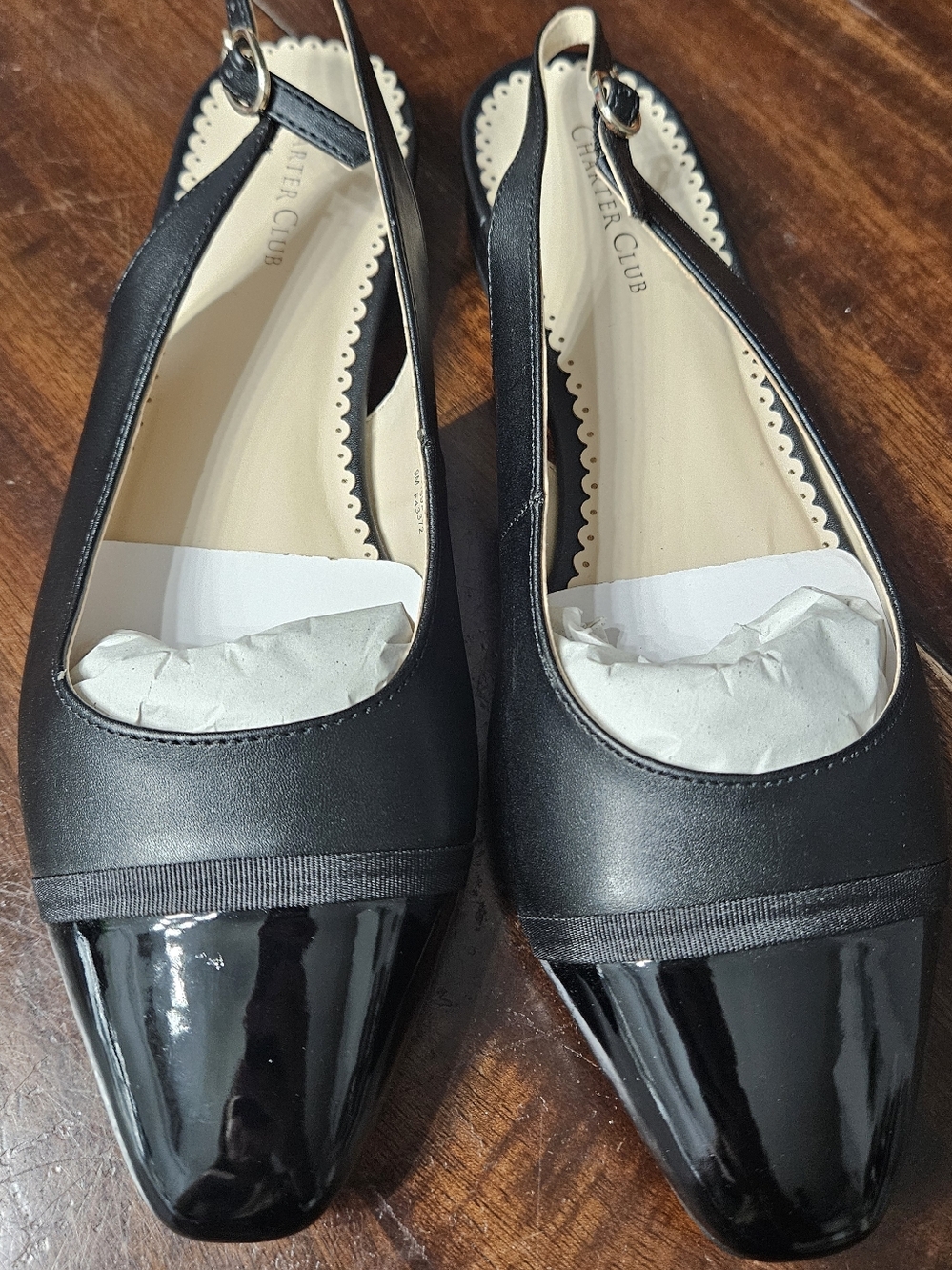 Charter Club Avrill Black Slingback Low Heel Pumps